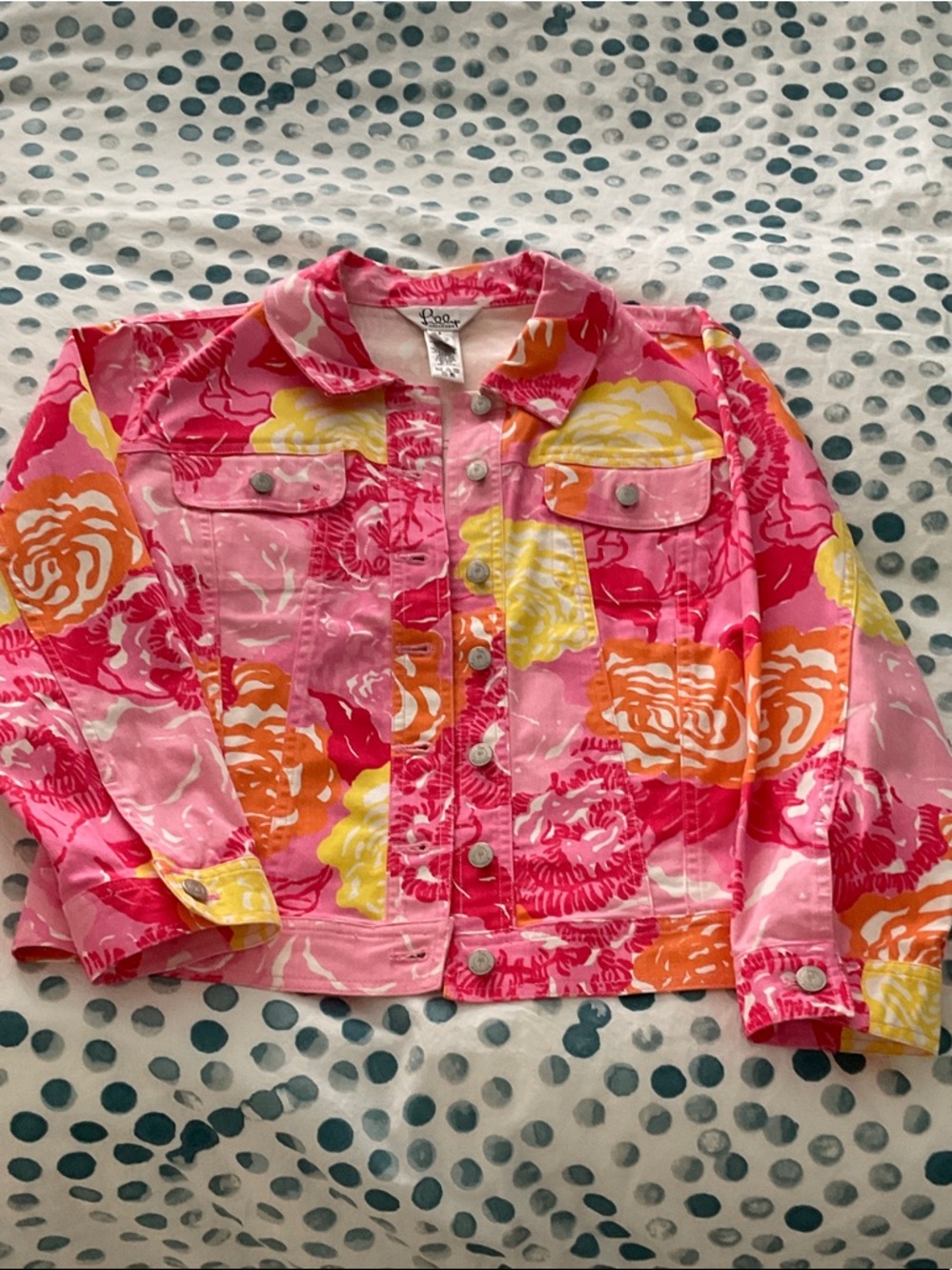 Lilly Pulitzer Pink Winners Circle Floral Patchwork Button-Up Jacket